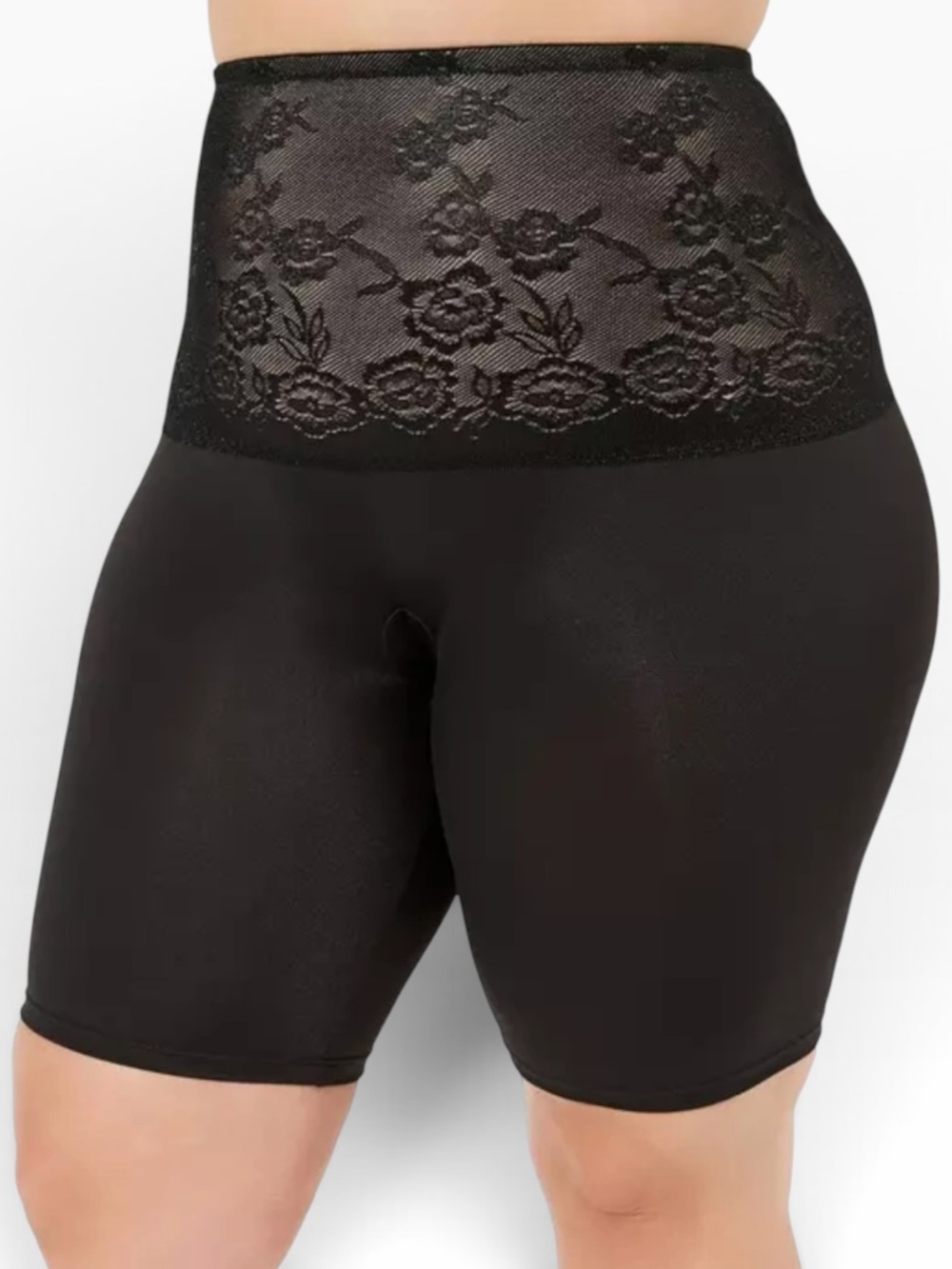 torrid Curve Black Micro-Fiber 360Smoothing High-Waist Lace Shaping Shorts 4X